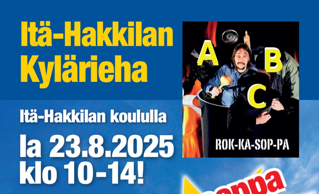 Itä-Hakkilan kylärieha la.23.8 klo 10-14 Itä-Hakkilan koululla!